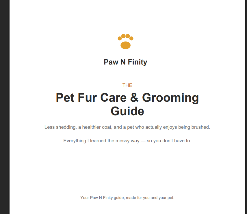 Paw N Finity Pet Fur Care & Grooming Guide